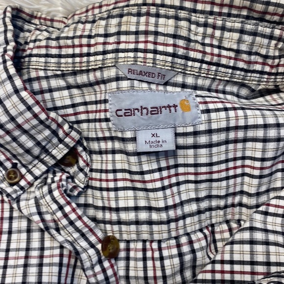 Carhartt Men's Relaxed Fit Lightweight Short Sleeve Plaid Shirt - Picture 3 of 8